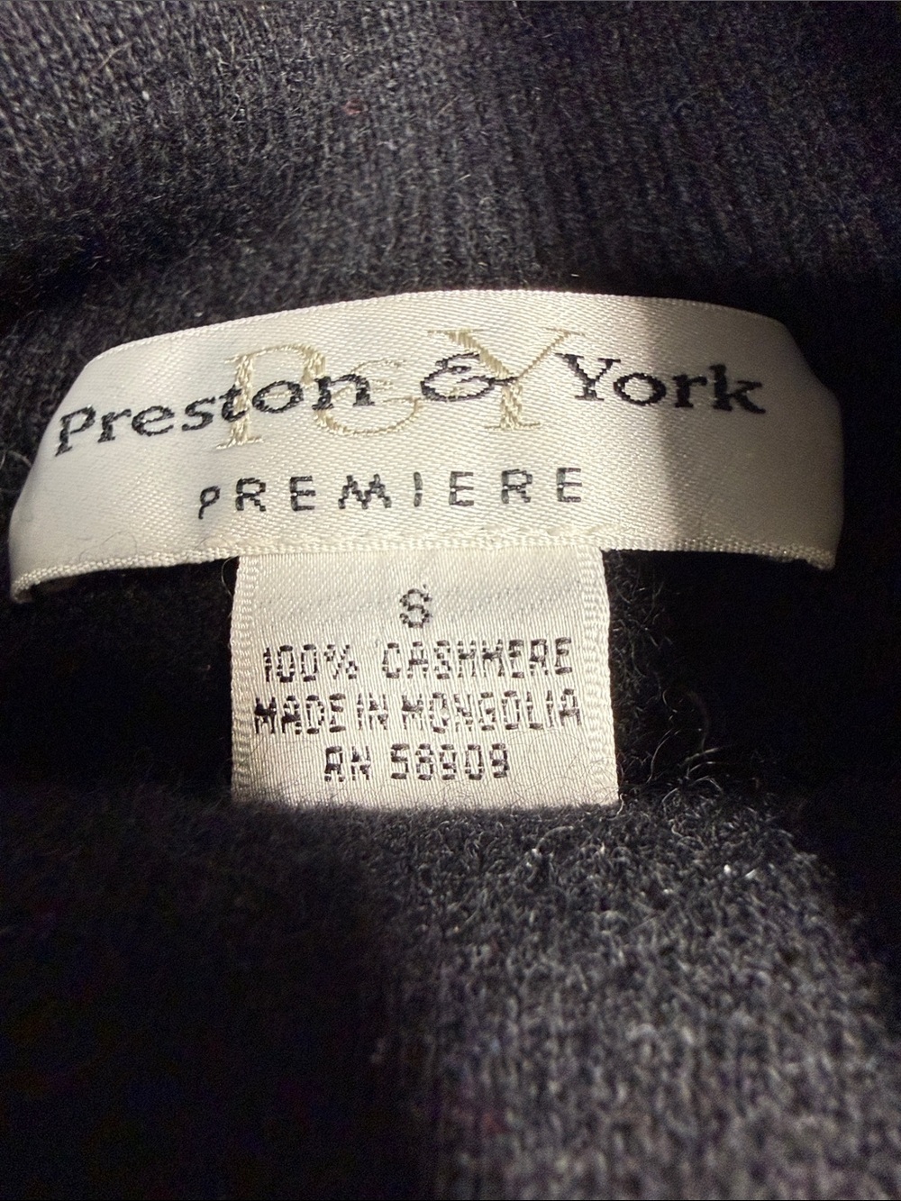 Preston & York Black Mock Neck Sweater 100% Cashmere - Picture 2 of 6